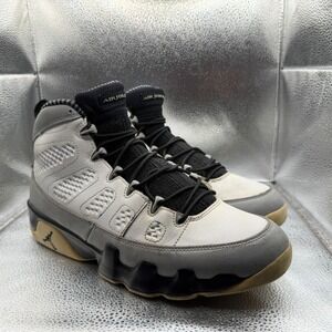 Size 10.5 Air Jordan 9 Retro Barons White Black Mid Top Mens Sneakers 302370-106